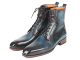 Image Title Paul Parkman Men's Blue & Brown Leather Boots (ID#BT548AW) Size 9.5-10 D(M) US