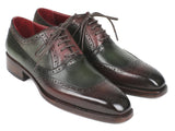 Paul Parkman Goodyear Welted Oxfords Brown & Green Shoes (ID#BW926GR) Size 8-8.5 D(M) US