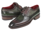 Paul Parkman Goodyear Welted Oxfords Brown & Green Shoes (ID#BW926GR) Size 9.5-10 D(M) US