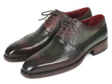 Image Title Paul Parkman Goodyear Welted Oxfords Brown & Green Shoes (ID#BW926GR) Size 9.5-10 D(M) US