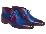 Paul Parkman Men's Chukka Boots Blue & Purple Shoes (ID#CK55U7) Size 8-8.5 D(M) US