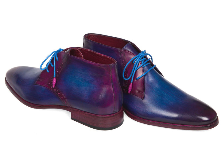 Paul Parkman Men's Chukka Boots Blue & Purple Shoes (ID#CK55U7) Size 6 D(M) US