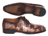 Paul Parkman Camouflage Hand-Painted Wholecut Oxfords Brown Shoes (ID#CM37BRW) Size 6.5-7 D(M) US