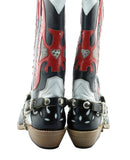 Image Title Oscar William Black Red Cowboy Men's Luxury Classic Handmade Leather Boots-6.5