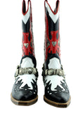 Image Title Oscar William Black Red Cowboy Men's Luxury Classic Handmade Leather Boots-13