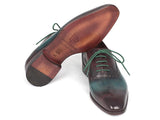 Paul Parkman Men's Green & Bordeaux Plain Toe Oxfords Shoes (ID#GH88BB) Size 6.5-7 D(M) US