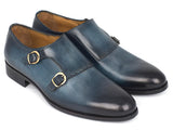 Paul Parkman Navy Double Monkstrap Shoes (ID#HT54-NAVY) Size 8-8.5 D(M) US