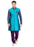 Blue Dupioni Raw Silk Indian Wedding Indo-Western Sherwani For Men