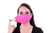 2 Pack Hot Pink Reusable Face Masks 3 Layer Cotton Fabric with Pocket for Filter, Nose Strip and Adjustable Ear Loops