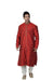 Saris and Things Red Dupioni Raw Silk Readymade Ethnic Indian Kurta Pajama for Men