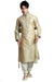 Saris and Things Cream Jacquard Readymade Ethnic Indian Kurta Pajama for Men