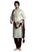 Saris and Things White Cream Jacquard Readymade Ethnic Indian Kurta Pajama for Men