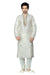 Saris and Things White Dupioni Raw Silk Readymade Ethnic Indian Kurta Pajama for Men