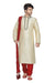 Saris and Things Cream Dupioni Raw Silk Readymade Ethnic Indian Kurta Pajama for Men