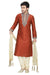 Saris and Things Orange Art Silk Readymade Ethnic Indian Kurta Pajama for Men