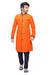 Saris and Things Orange Art Silk Readymade Ethnic Indian Kurta Pajama for Men