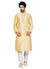 Saris and Things Cream Dupioni Raw Silk Readymade Ethnic Indian Kurta Pajama for Men