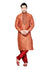 Saris and Things Orange Ghicha Silk Readymade Ethnic Indian Kurta Pajama for Men