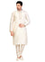 Saris and Things Cream Dupioni Raw Silk Readymade Ethnic Indian Kurta Pajama for Men