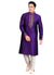 Saris and Things Purple Dupioni Raw Silk Readymade Ethnic Indian Kurta Pajama for Men