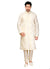 Saris and Things Cream Dupioni Raw Silk Readymade Ethnic Indian Kurta Pajama for Men