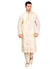 Saris and Things Cream Dupioni Raw Silk Readymade Ethnic Indian Kurta Pajama for Men
