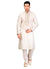 Saris and Things White Dupioni Raw Silk Readymade Ethnic Indian Kurta Pajama for Men