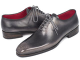 Paul Parkman Men's Gray & Black Wholecut Oxfords Shoes (ID#KR254GRY) Size 6 D(M) US