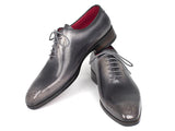 Paul Parkman Men's Gray & Black Wholecut Oxfords Shoes (ID#KR254GRY) Size 8-8.5 D(M) US