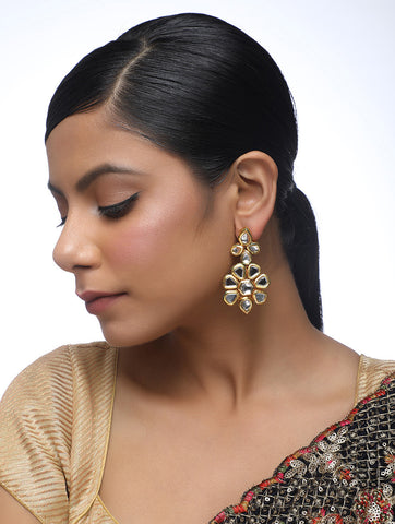 Image Title Kundan Flower Earrings - MRR39