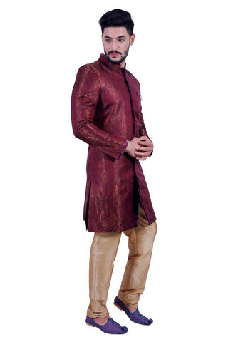 Image Title Short Multicolor Indian Wedding Indo-Western Sherwani for Men