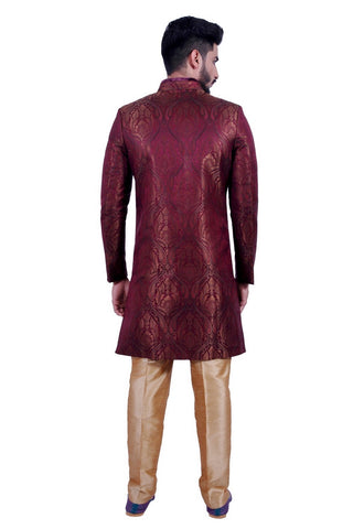 Image Title Short Multicolor Indian Wedding Indo-Western Sherwani for Men