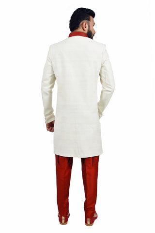 Image Title White Indian Wedding Indo-Western Sherwani for Men