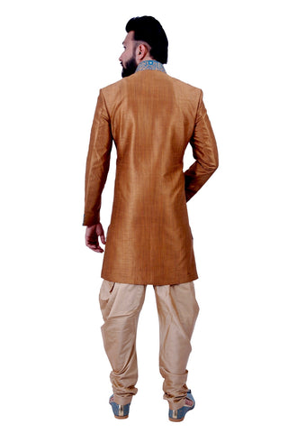 Image Title Sienna Brown Indian Wedding Indo-Western Sherwani for Men