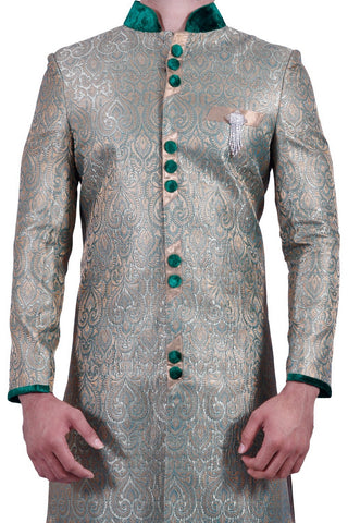 Image Title Unique Multicoloured Indian Wedding Indo-Western Sherwani for Men