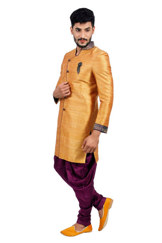 Image Title Burnt Orange Indian Wedding Indo-Western Sherwani for Men