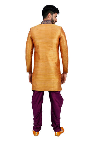 Image Title Burnt Orange Indian Wedding Indo-Western Sherwani for Men