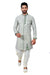 Sea Green Cotton Brocade Silk Traditional Indian Wedding Indo-Western Sherwani for Men