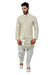 Cream Cotton Brocade Silk Traditional Indian Wedding Indo-Western Sherwani for Men