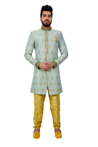 Marron With Gold Indo western Zari Brocade  Chudidaar main image 1