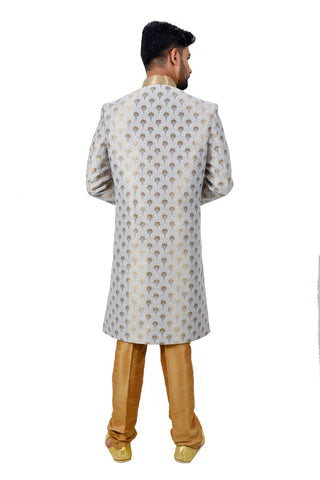 Image Title Multi Cotton Brocade Silk Traditional Indian Wedding Indo-Western Sherwani for Men