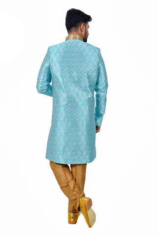Image Title Multi Dupiondohra Brocade Silk Traditional Indian Wedding Indo-Western Sherwani for Men