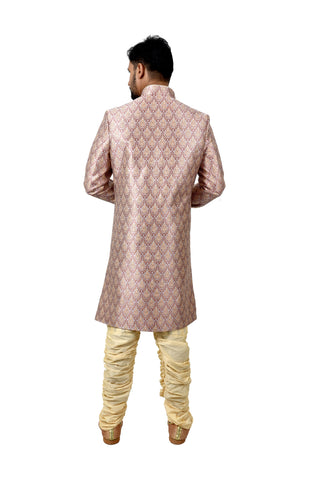 Image Title Multi Dupiondohra Brocade Silk Traditional Indian Wedding Indo-Western Sherwani for Men