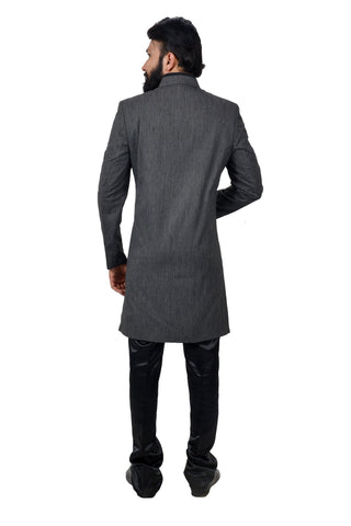 Image Title Gray Asparagus Italian Febric Traditional Indian Wedding Indo-Western Sherwani for Men