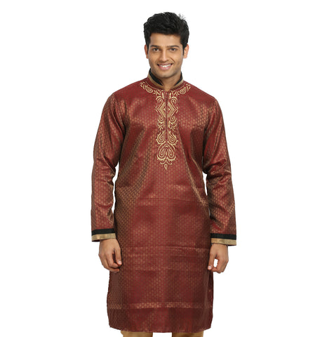 Image Title Rust Indian Wedding Kurta Pajama Sherwani for Men