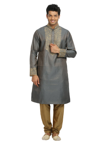 Image Title Smoke Grey Indian Wedding Kurta Pajama Sherwani for Men