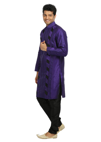 Image Title Purple Indian Wedding Kurta Pajama Sherwani for Men