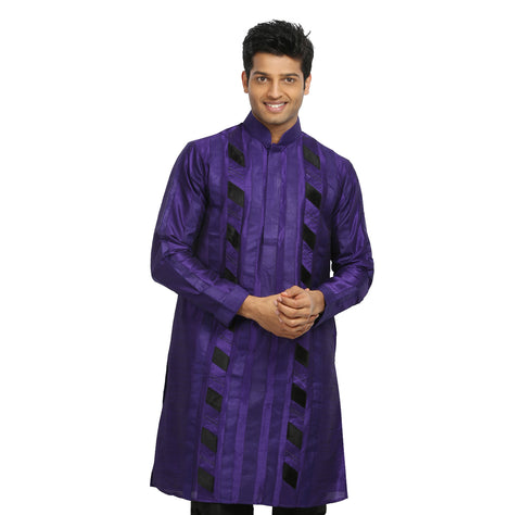 Image Title Purple Indian Wedding Kurta Pajama Sherwani for Men