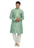 Aquamarine Cotton Linen Indian Wedding Kurta Pajama Sherwani - Indian Ethnic Wear for Men