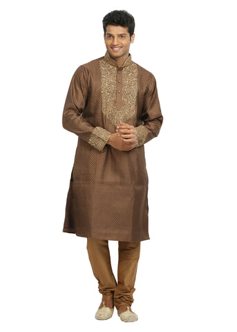 Image Title Sienna Coffee Indian Wedding Kurta Pajama for Men